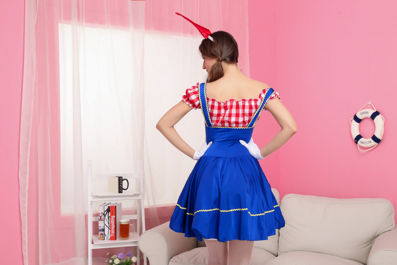 F1533   2015 New Blue Women Halloween Maid Costume